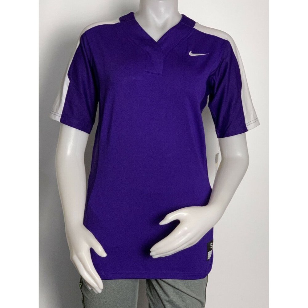🪻Women sports shirt Size S NIKE Sftbl/Basbl Purple White Style 821989-546